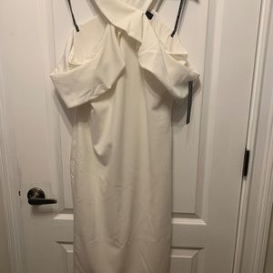 Rachel Rachel Roy White Halter, Cold Shoulder Dress